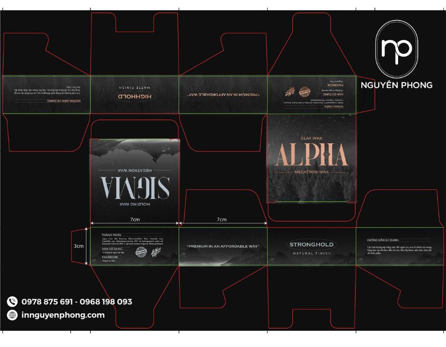 In hộp giấy đựng gel làm tóc chuẩn quy cách